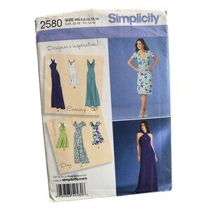Simplicity 2580 Sewing Pattern Sizes 6-14 Misses' Dresses Day & Evening - uncut